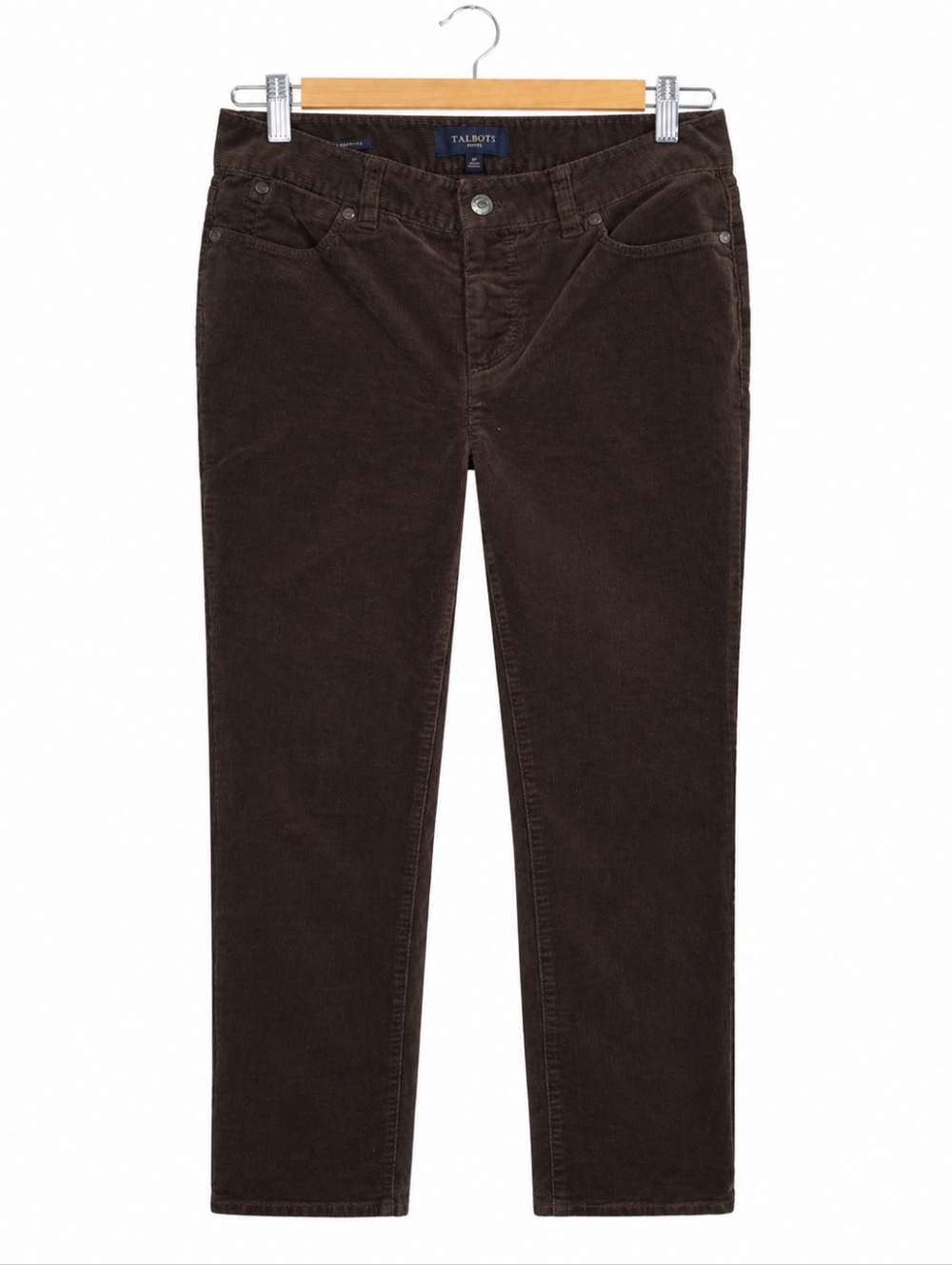 Talbots Petites Brown Corduroy Pants Size 6P Straight Leg Classic Casual